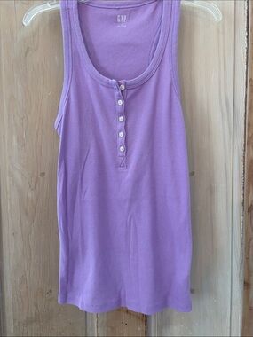 GAP Lavender Ribbed Henley Tank